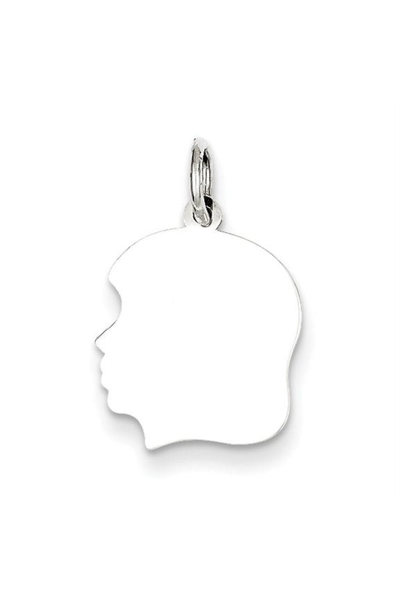 925 Sterling Silver Polished Satin Back Engraveable Disc Charm 16x13mm Wide 0.46mm Thick Pendant Necklace for Women