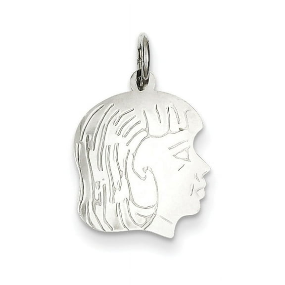 Sterling Silver Engravable Girl Disc Charm