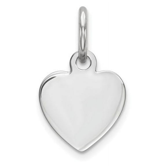 925 Sterling Silver Polished Engraveable Love Heart Disc Charm 13x9mm Wide Pendant Necklace for Women