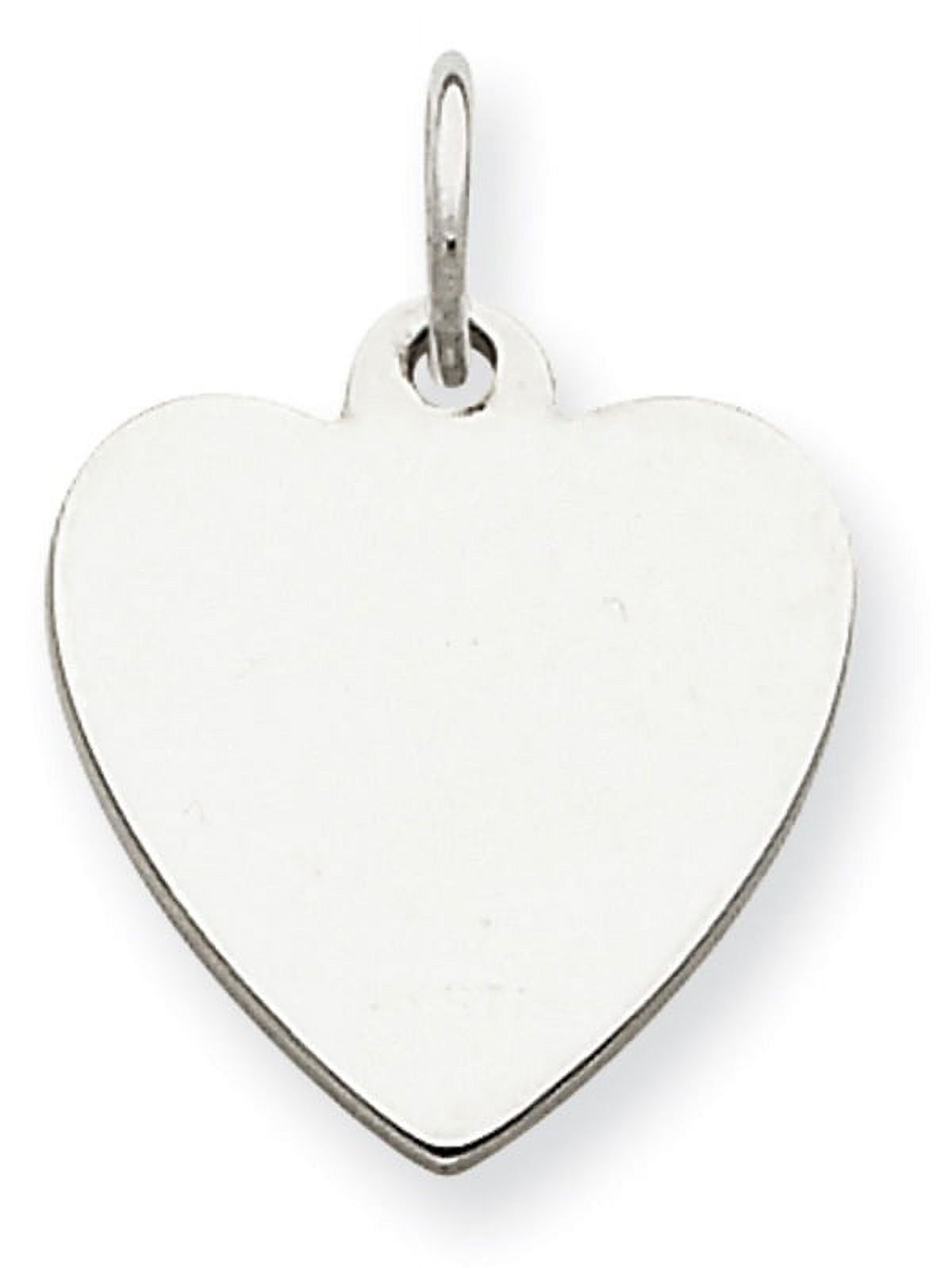 Sterling Silver Engravable Heart Disc Charm