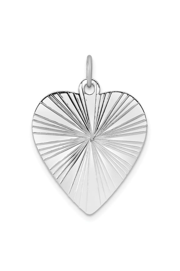 Sterling Silver Engravable Heart Disc Charm