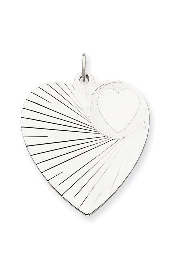 Sterling Silver Engravable Heart Disc Charm