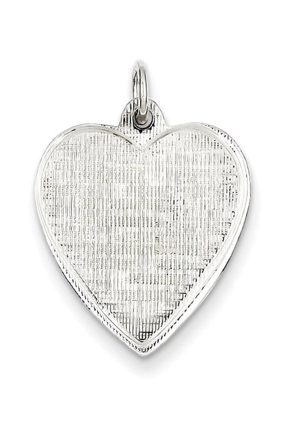 Sterling Silver Engravable Heart Patterned Disc Charm