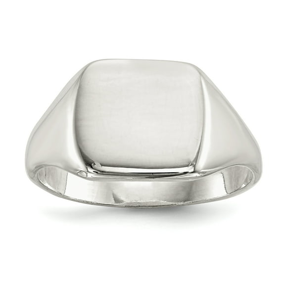 925 Sterling Silver Polished 12.5x14mm Solid Back Signet Ring Size 9 -  Jewelry Gift for Mom
