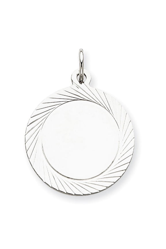 Sterling Silver Engravable Round Disc Charm