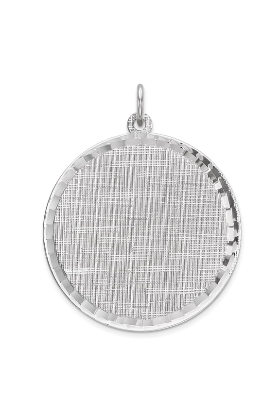 Sterling Silver Engravable Round Patterned Disc Charm