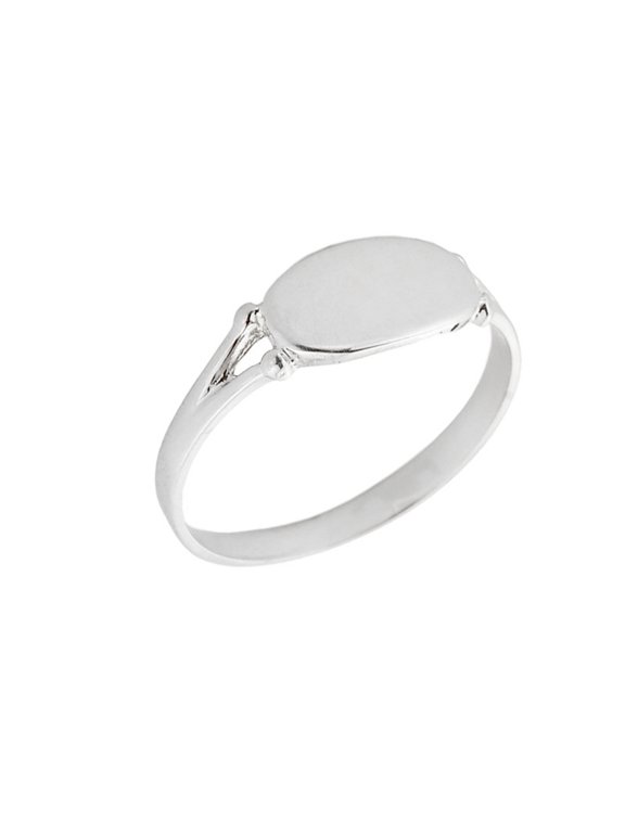 Sterling Silver Engravable Signet Ring - Size 4
