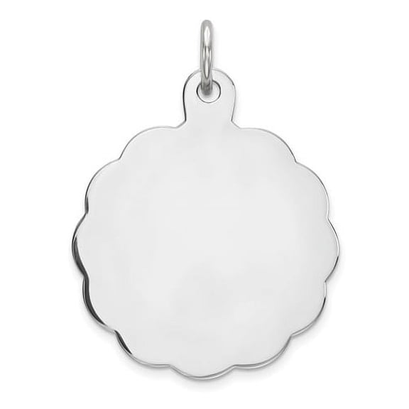 925 Sterling Silver Polished Engraveable Disc Charm 26x20mm Wide Pendant Necklace for Women