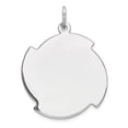 thumbnail image 1 of 925 Sterling Silver Polished Engraveable Disc Charm 25x19mm Wide Pendant Necklace for Women, 1 of 4