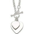 thumbnail image 1 of Sterling Silver Engraveable Double Heart Toggle Necklace Made In Thailand qg1441-18, 1 of 5