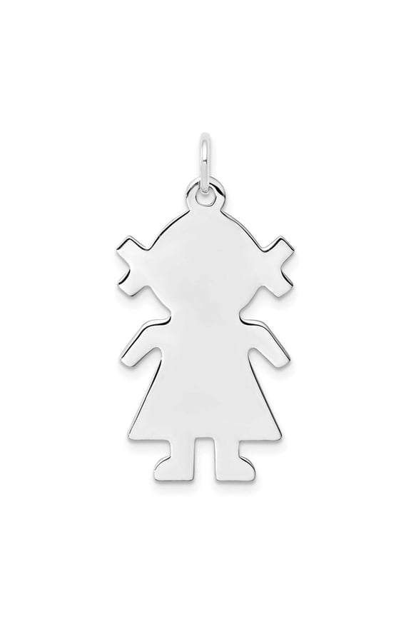 Sterling Silver Engraveable Girl Polished Front/Back Disc Charm