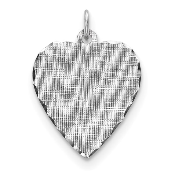 Sterling Silver Engraveable Heart Patterned Polished Front/Satin Back Disc