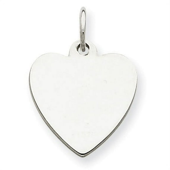 Sterling Silver Engraveable Heart Polished Front Disc Charm