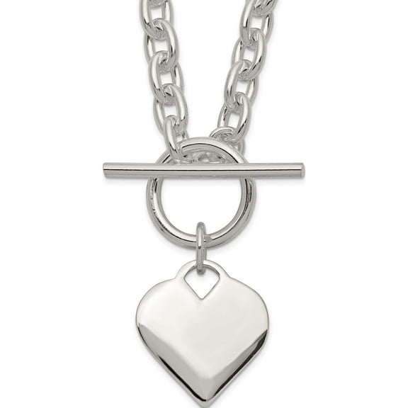 Jewelry by Sweet Pea Sterling Silver Engraveable Heart Toggle Necklace