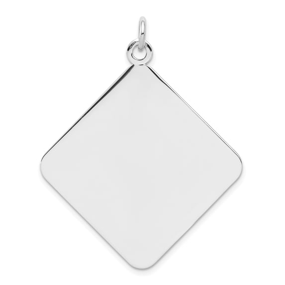 Sterling Silver Engraveable Polished Front/Satin Back Disc Charm Pendant