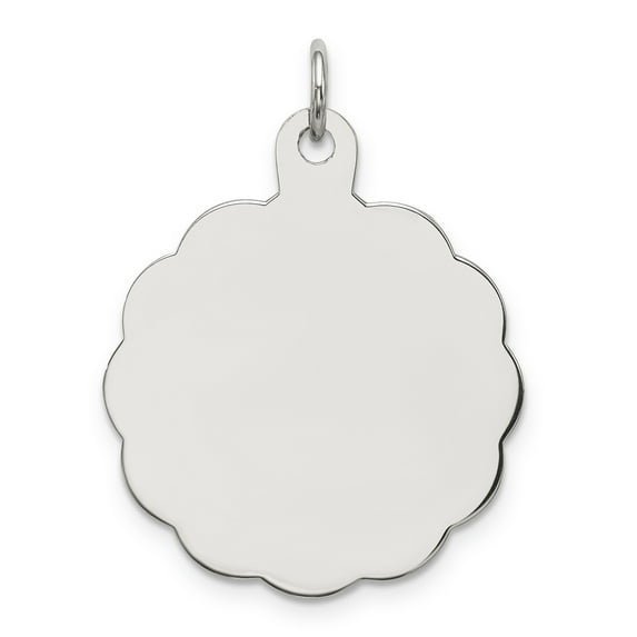 Sterling Silver Engraveable Polished Front/Satin Back Disc Charm