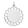 thumbnail image 1 of Sterling Silver Engraveable Polished Front/Satin Back Disc Charm, 1 of 3