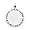 thumbnail image 1 of Sterling Silver Engraveable Round with Rope Disc Charm - 3.8 Grams - Measures 37x26mm Wide, 1 of 1