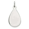 thumbnail image 1 of 925 Sterling Silver Polished Engraveable Teardrop Disc Charm 25x12mm Wide Pendant Necklace for Women, 1 of 4