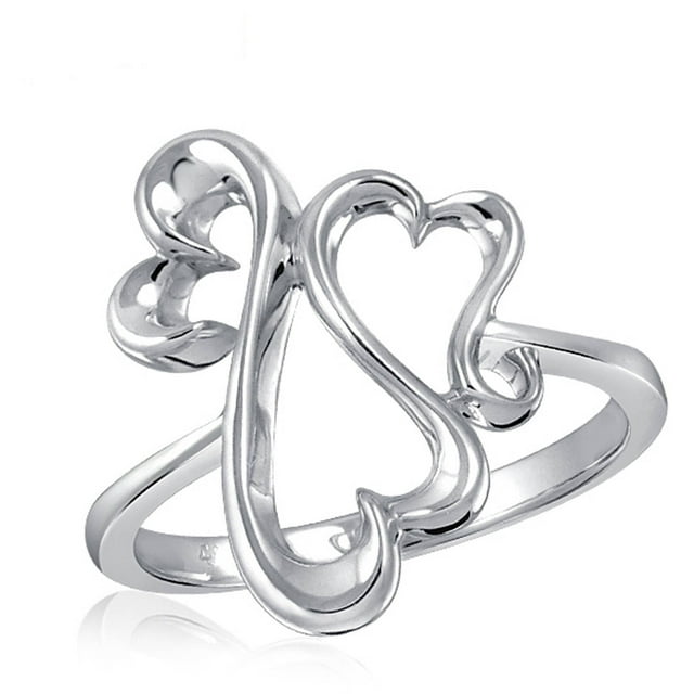 Sterling Silver Entwined Hearts Ring - Walmart.com