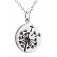 thumbnail image 1 of Sterling Silver Etched Dandelion Pendant Necklace, 18" Chain Wish, 1 of 4