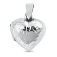thumbnail image 1 of Sterling Silver Etched Heart Locket Pendant Promise Love Vintage Style Charm 925 Jewelry Female, 1 of 3