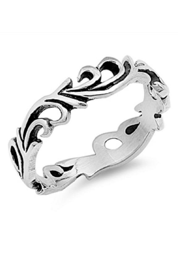 Sterling Silver Eternal Flame Filigree Ring Size 13