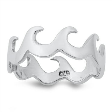 Sterling Silver Eternal Waves Style Ring Size 6