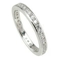 thumbnail image 1 of LaRaso & Co Sterling Silver Eternity Anniversary CZ Wedding Band Ring for Women Size 10, 1 of 4