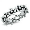 thumbnail image 1 of Sterling Silver Eternity Flower Crown Ring Size 6, 1 of 3