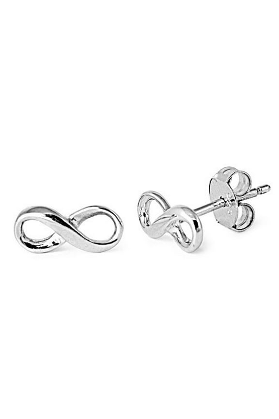 Sterling Silver Eternity Infinity Twist Loop Knot Forever Endless Earrings 925 Jewelry Female Unisex