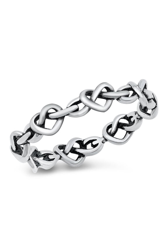 Sterling Silver Eternity Love Knot Ring Size 10