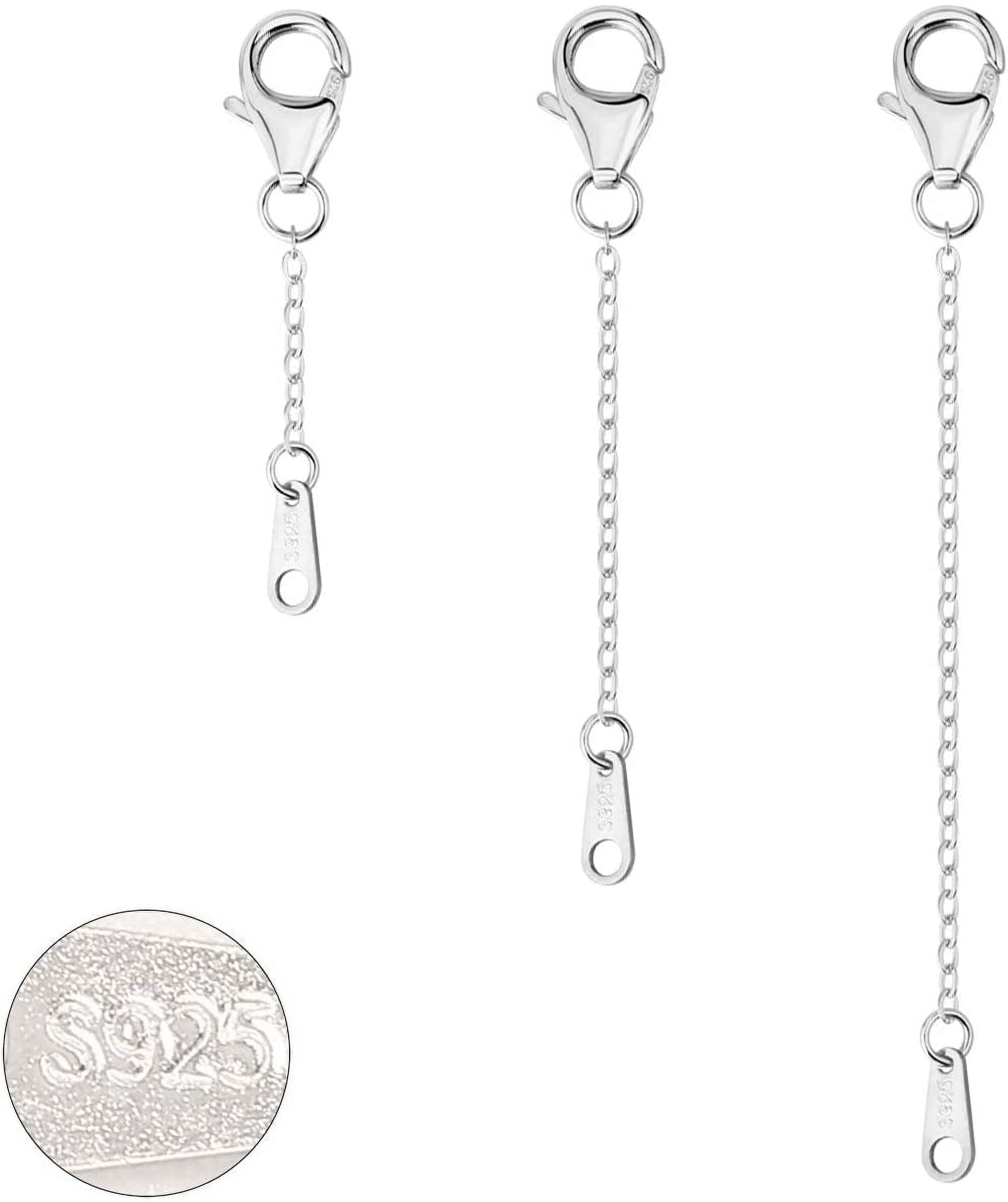 DOCKAPA Sterling Silver Extenders Chain Necklace Extension Chains for Jewelry Making(1 2 3 inch)