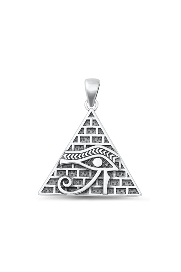 Sterling Silver Eye of Providence Pendant Oxidized Charm 925 New Jewelry Female Unisex