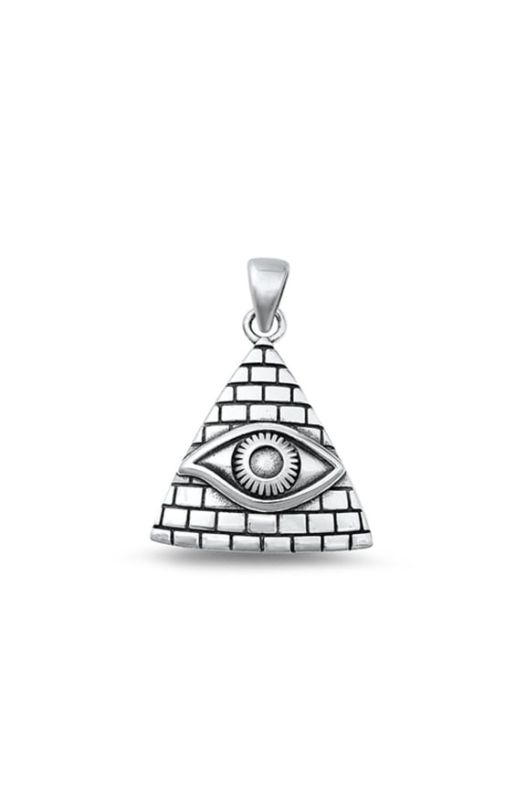 Sterling Silver Eye of Providence Pendant Oxidized Charm 925 New Jewelry Female Unisex