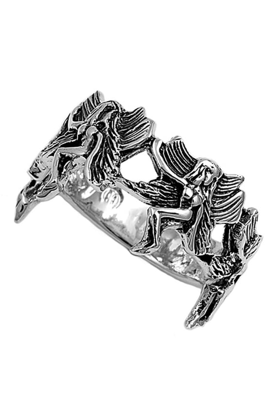 Sterling Silver Fairy Ring 12mm ( Size 4 to 14)