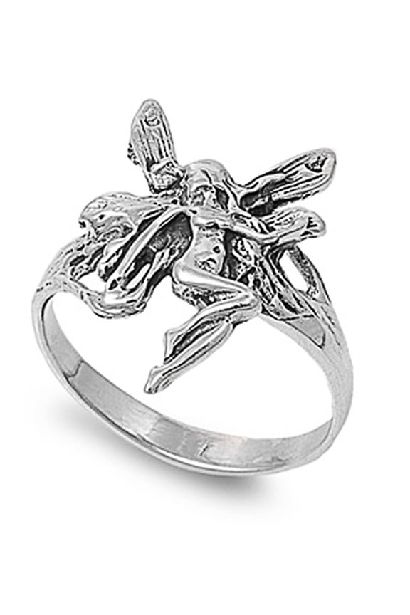 Sterling Silver Fairy Ring 17mm ( Size 5 to 9)