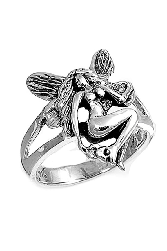 Sterling Silver Fairy Ring 19mm ( Size 4 to 9)