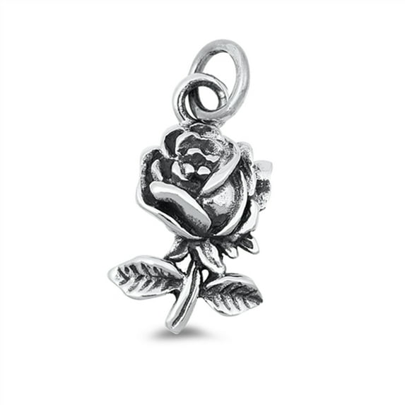 Sterling Silver Fairy Tale Rose Pendant Elegant Flower Vintage Style Charm 925 Jewelry Female Unisex