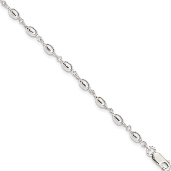 Jewelry by Sweet Pea Sterling Silver Fancy Bead Anklet