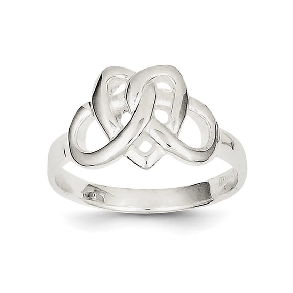 Sterling Silver Fancy Celtic Heart Pattern Woven Ring (Size 8) Made In Thailand qr1798-8