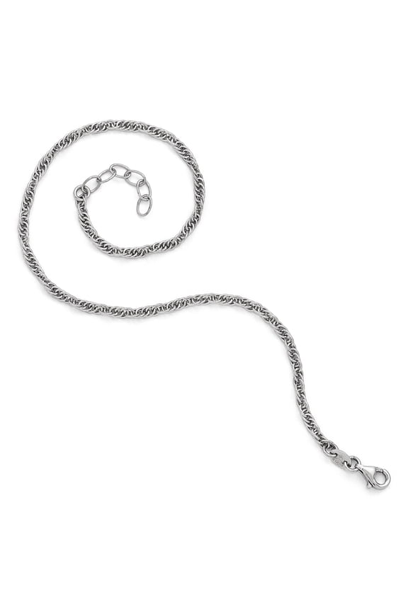 1mm 925 Sterling Silver Polished Fancy Lobster Closure-Fancy Chain Anklet - Anklet for Women and Men