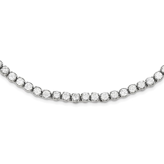 Sterling Silver Fancy Cubic Zirconia Necklace