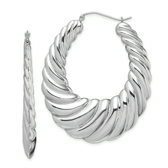 Sterling Silver Fancy Hoop Earrings Sterling Silver Earrings