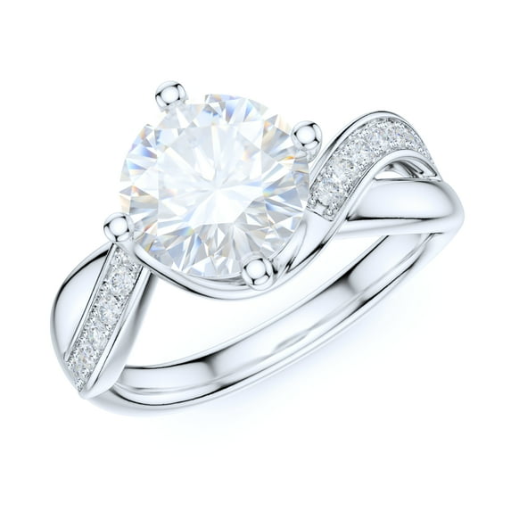 Sterling Silver Fancy Intersecting Infinity 2CT Simulated Round Brilliant Cut Diamond Promise Engagement Ring (10)