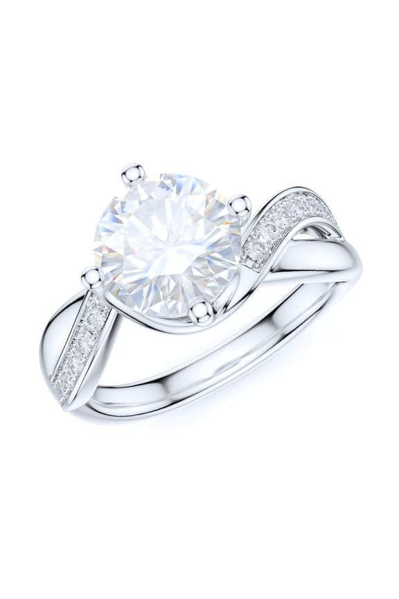 Sterling Silver Fancy Intersecting Infinity 2CT Simulated Round Brilliant Cut Diamond Promise Engagement Ring (7)