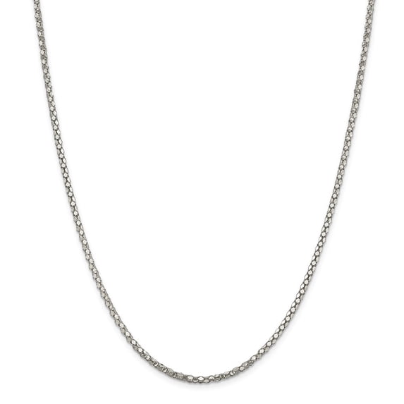 Sterling Silver Fancy Mesh 2.50mm Chain Necklace - 6.9 Grams - 20 Inch
