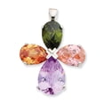 thumbnail image 1 of Sterling Silver Fancy Multi-color Cubic Zirconia Cross Pendant, 1 of 1