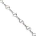 thumbnail image 1 of Sterling Silver Fancy Polished Anklet - 3.7 Grams - 10 Inch - Spring Ring - Measures 8mm Wide, 1 of 2