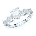 thumbnail image 1 of Sterling Silver Fancy Ribbon 1CT Simulated Round Brilliant Cut Diamond Promise Engagement Ring Bridal Set (8.5), 1 of 6